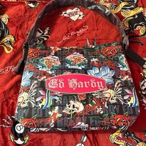 Ed Hardy Multicolor Tattoo Art Bag Free pair of Ed Hardy Socks with purchase 🔥